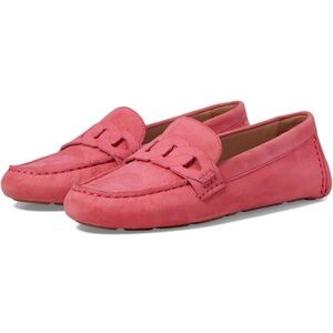 Cole Haan Women’s 7 Pink Suede Evelyn Chain Slip-On Driver Loafers